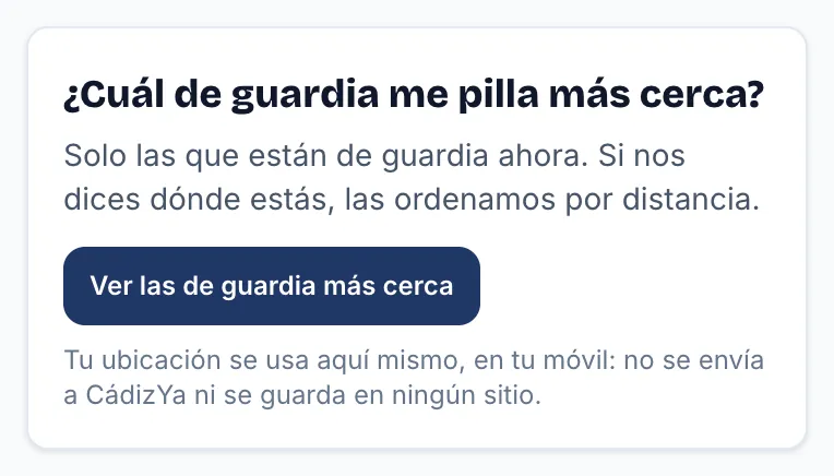 El recuadro «¿Cuál me pilla más cerca?»