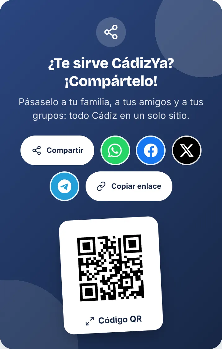 «¿Te sirve CádizYa? ¡Compártelo!», al pie de cada página