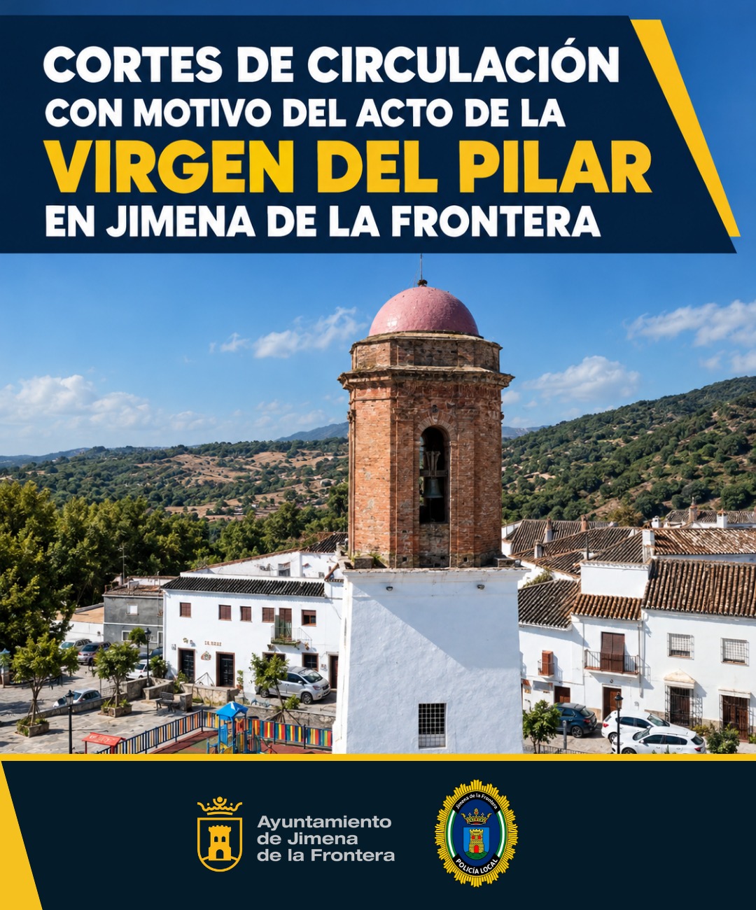 Image for the story: Traffic closures in Plaza de la Constitución in Jimena for the Virgen del Pilar