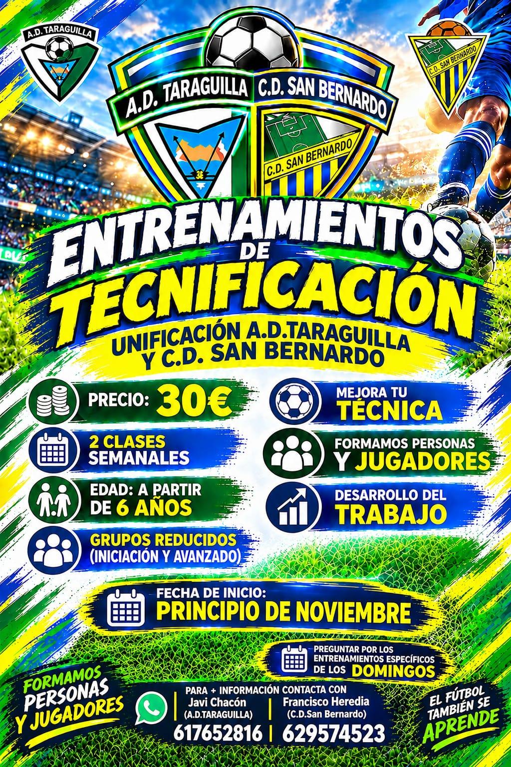 Imagen de la noticia: Taraguilla y San Bernardo lanzan entrenamientos de tecnificación para niños desde seis años