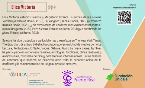 Imagen de la noticia: Elisa Victoria abre en Puerto Real el ciclo Presencias Literarias de la UCA