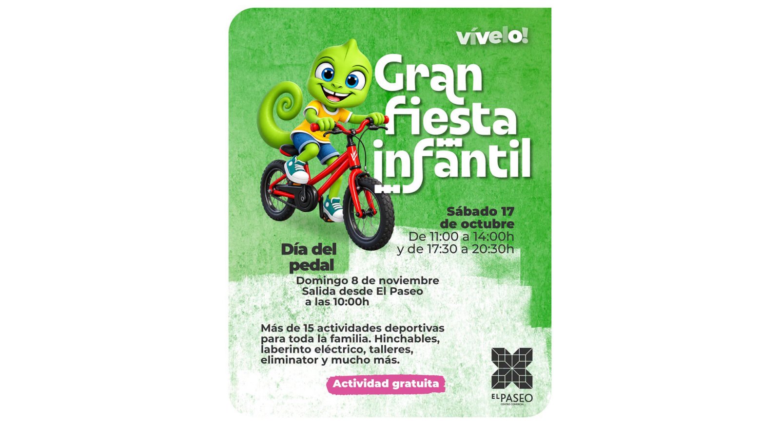 Imagen de la noticia: El Día del Pedal mantiene su fiesta infantil del 17 de octubre y aplaza la marcha ciclista al 8 de noviembre