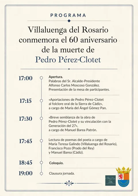 Imagen de la noticia: Villaluenga del Rosario homenajea al poeta Pedro Pérez-Clotet el 13 de noviembre