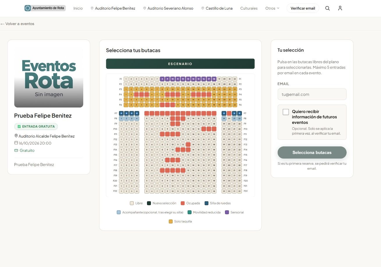 Imagen de la noticia: Rota estrena ticketera online para comprar entradas y reservar butacas