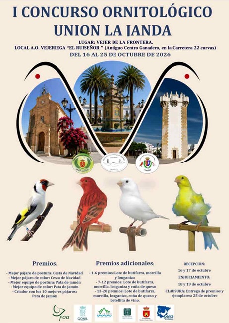 Imagen de la noticia: Vejer acoge el I Concurso Ornitológico Unión La Janda del 16 al 25 de octubre