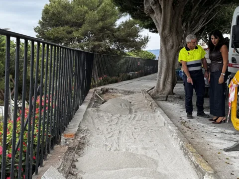 Imagen de la noticia: San Roque renueva el acerado del Mirador de Los Cañones
